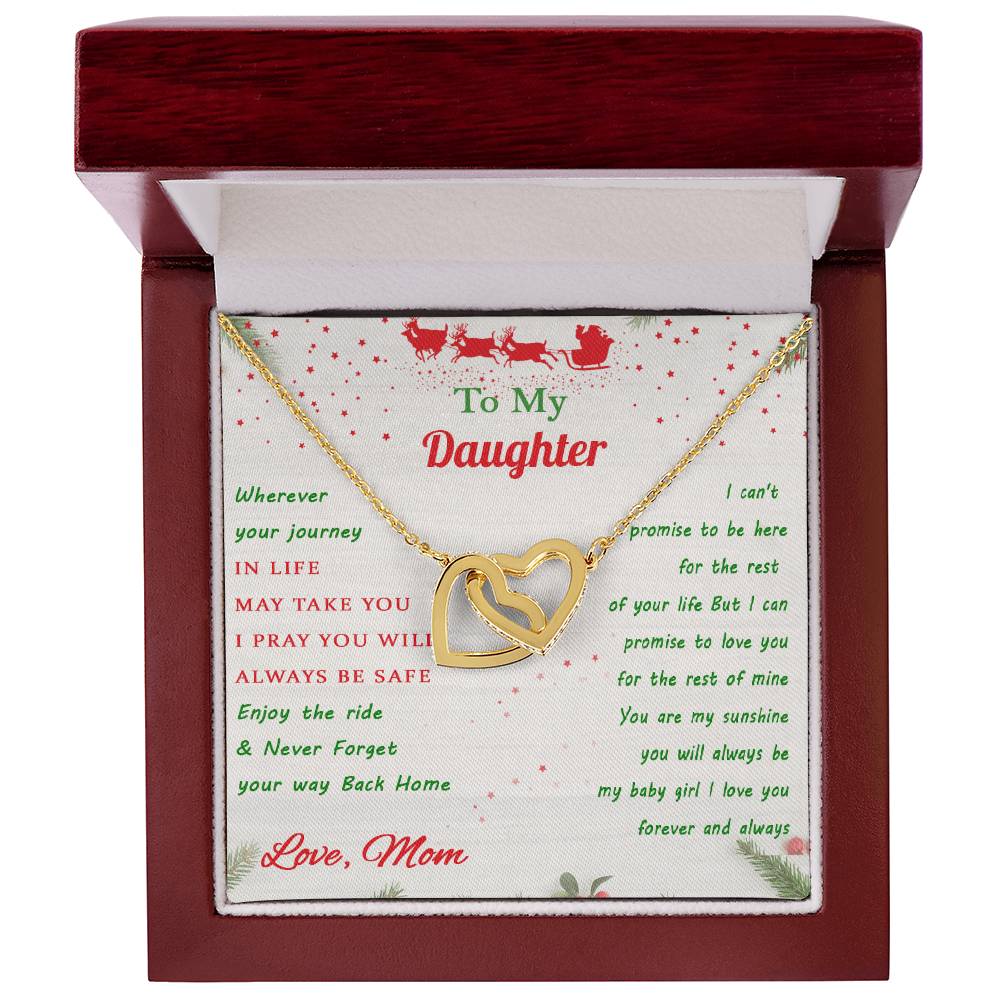 Gift For Daughter - Journey Rest Of Mine Interlocking Hearts Necklace