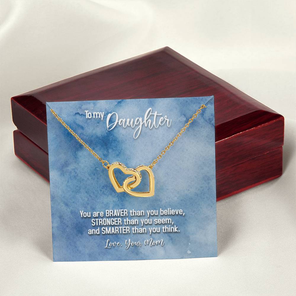 To My Daughter From Mom Interlocking Hearts Necklace Mother To Daughter Gift Birthday Gift To Daughter From Mom Daughter Necklace
