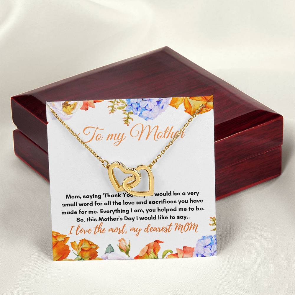 To My Mother Interlocking Hearts Necklace