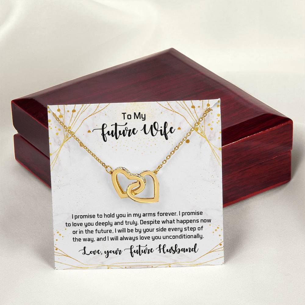 Gift For Feature Wife Necklace Jewellery Interlocking Hearts Necklace