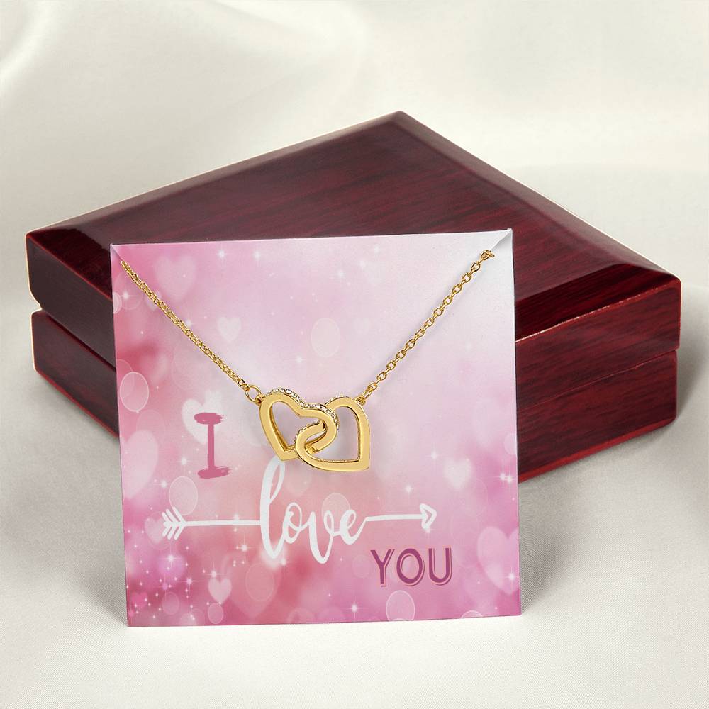 Two Hearts Connected Necklace Interlocking Hearts Necklace