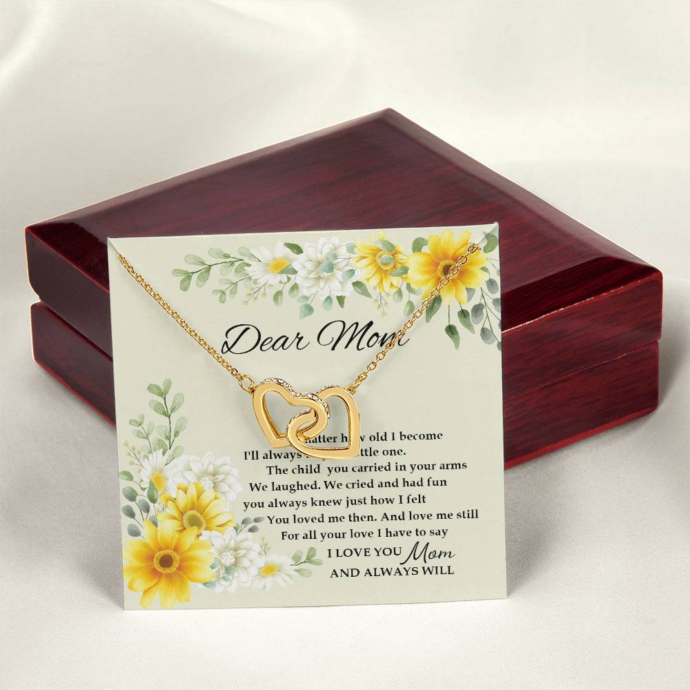 Gift For Mom - I Love You And Always Will - The Interlocking Heart Necklace Interlocking Hearts Necklace
