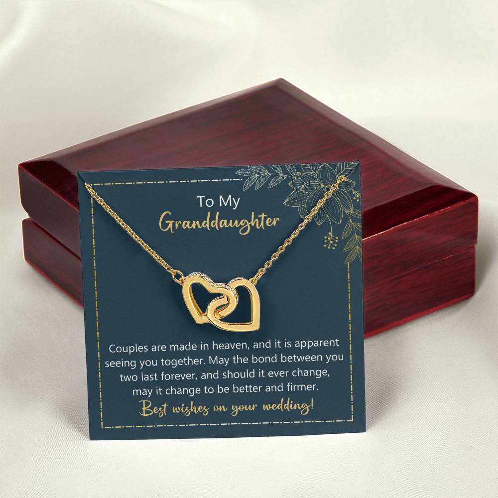 To My Granddaughter May The Bond Between You Two Last Forever Necklace Interlocking Hearts Necklace