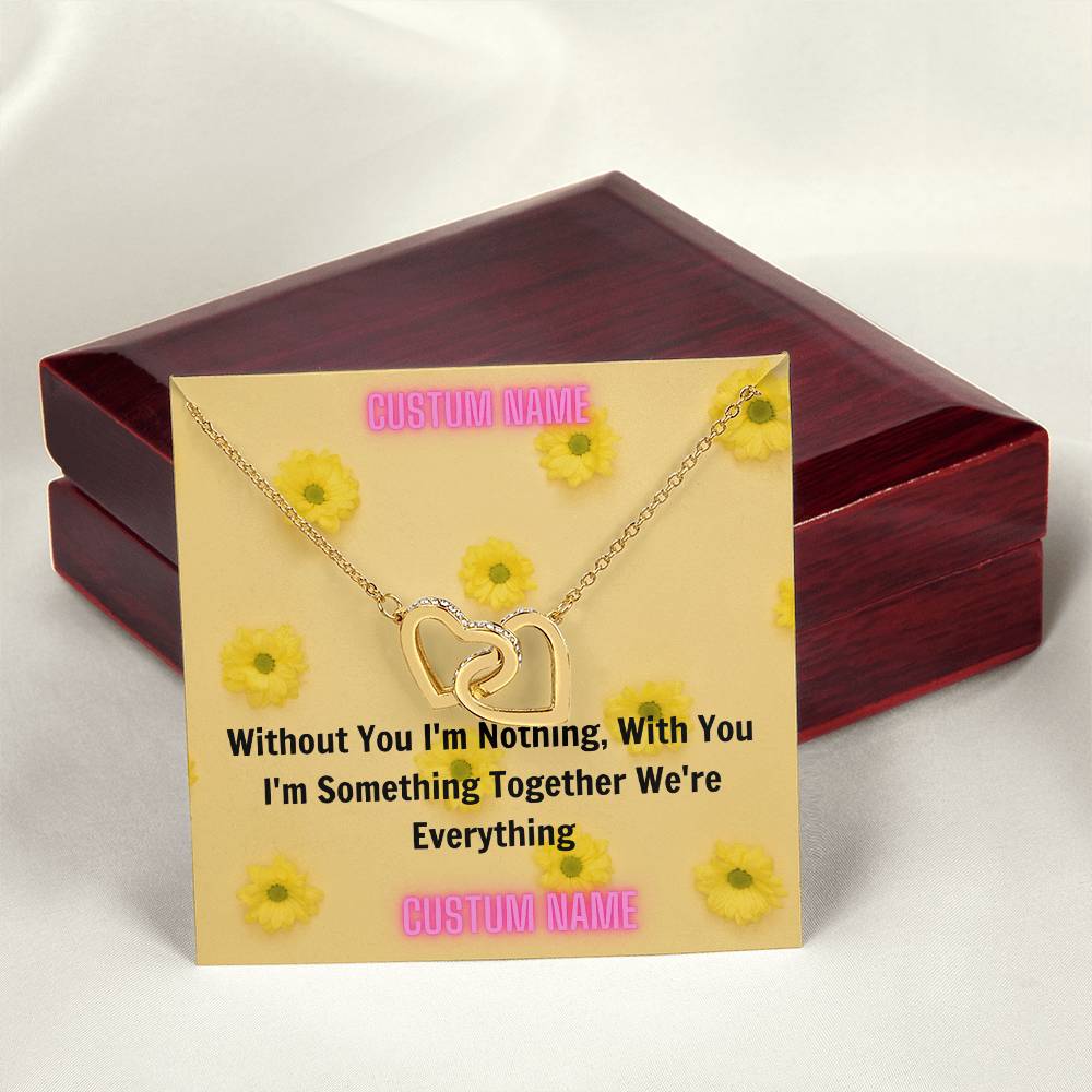 Beautiful Gift For Daughter Birthday Christmas Wedding. From Mom To Daughter From Dad To Daughter From Husband To Wife Interlocking Hearts Necklace