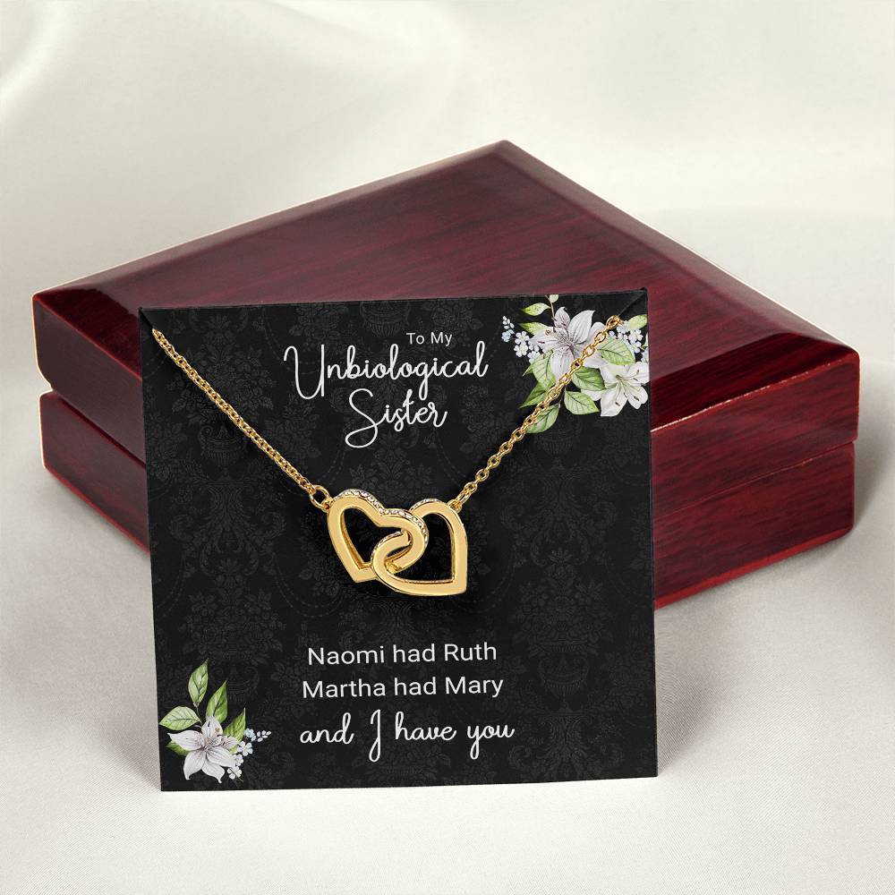 Unbiological Sister Necklace Naomi Had Ruth Twin Hearts Interlocking Hearts Necklace