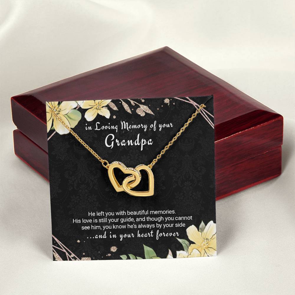 Loss Of Grandfather Gift Grief Gift In Memory Of Grandpa Twin Hearts Necklace Interlocking Hearts Necklace