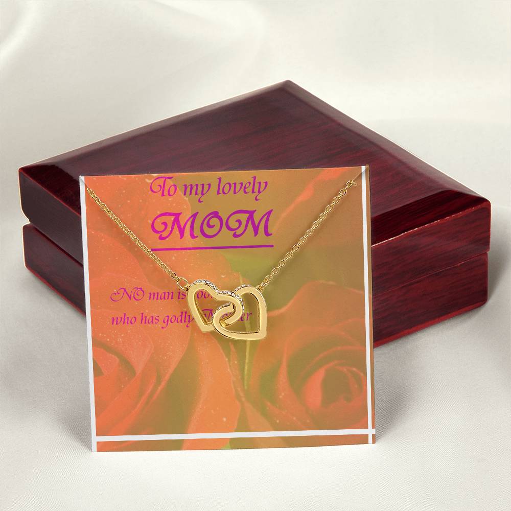 Greeting Card For Lovely Mother Interlocking Hearts Necklace