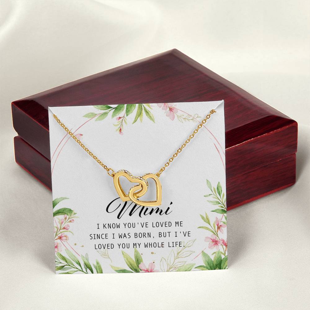 Mimi Interlocking Hearts Necklace Message Card