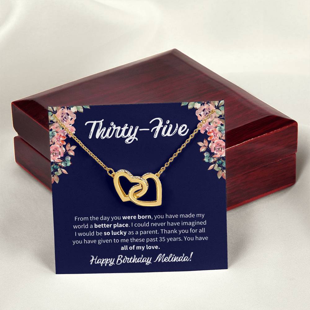 Thirty-Five Birthday All Of My Love Interlocked Hearts Necklace Interlocking Hearts Necklace