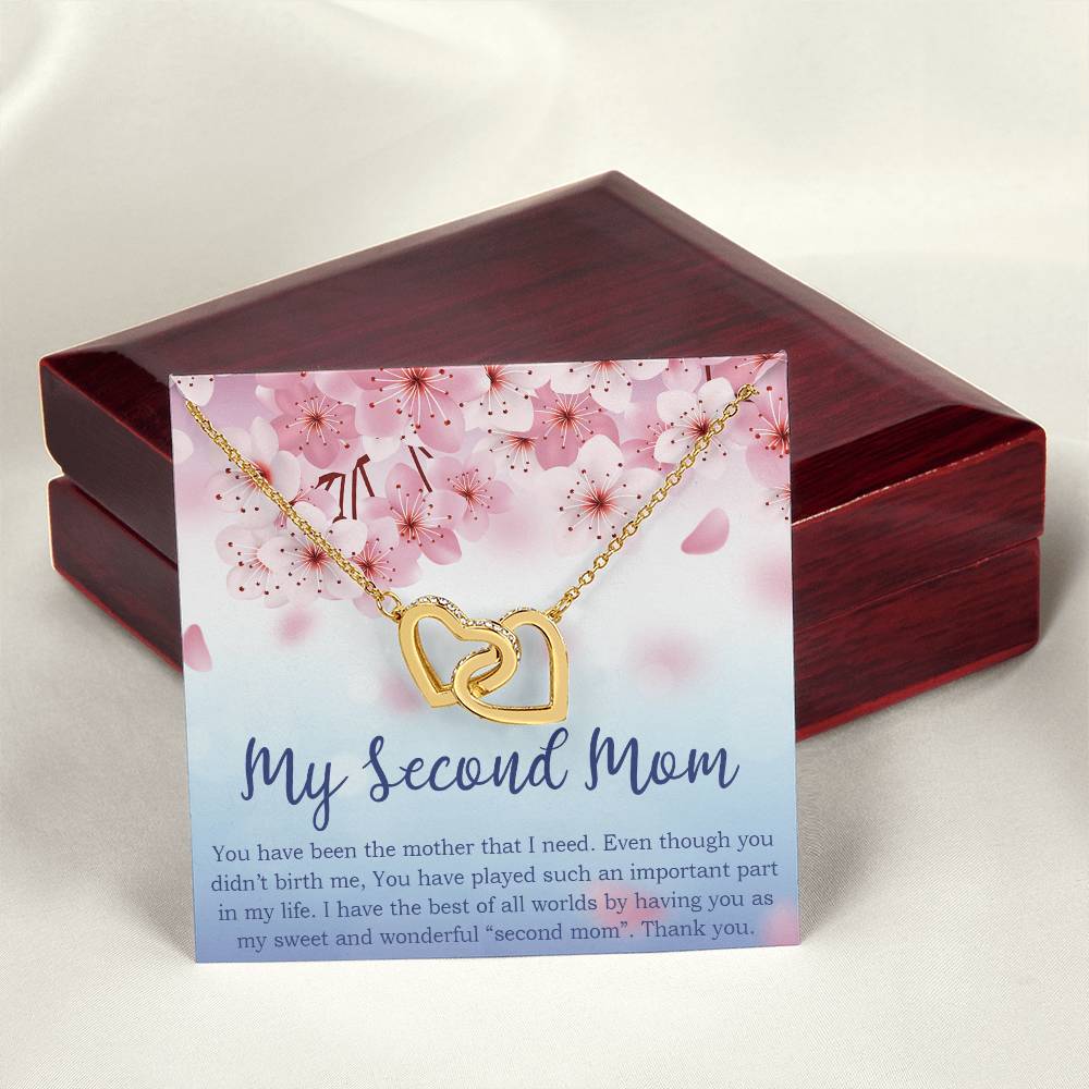 To My Second Mom Gifts Interlocking Hearts Necklace Gift For Mother In Law Stepmother Gifts For Unbiological Mom Gifts For Godmother Gifts For Her