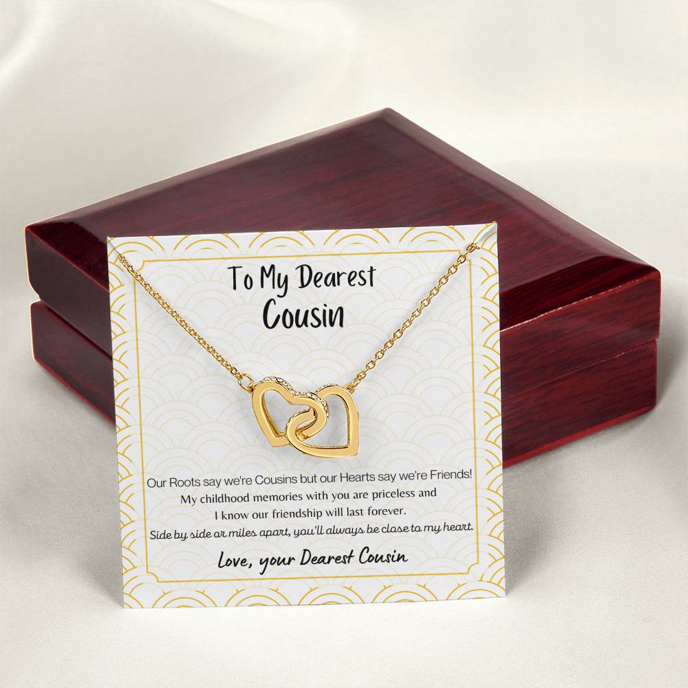 To My Cousin Interlocking Hearts Necklace