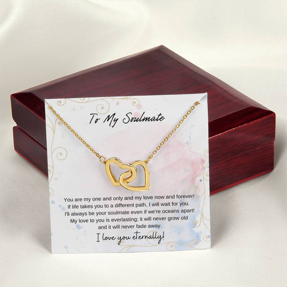 To My Soulmate Interlocking Hearts Necklace