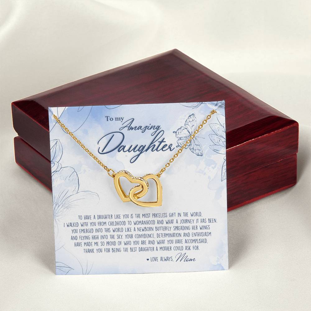 A Mother'S Most Priceless Gift - Necklace With Message Card Interlocking Hearts Necklace