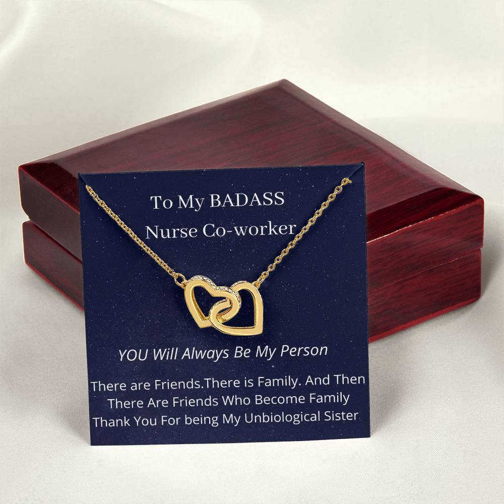 My Badass Co-Worker Nurse Week Special Interlocking Hearts Necklace