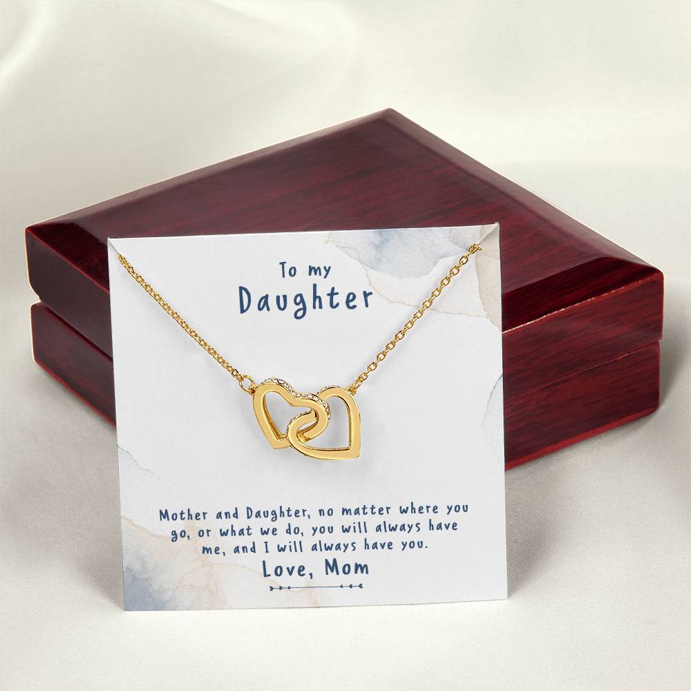 To My Daughter Necklace From Mom Interlocking Hearts Necklace