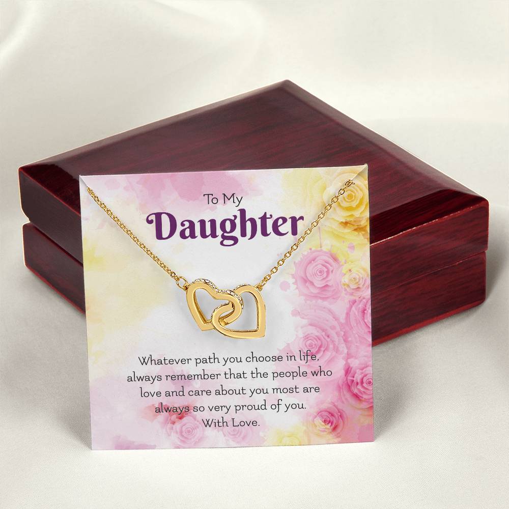 Interlocking Hearts Necklace For Daughter