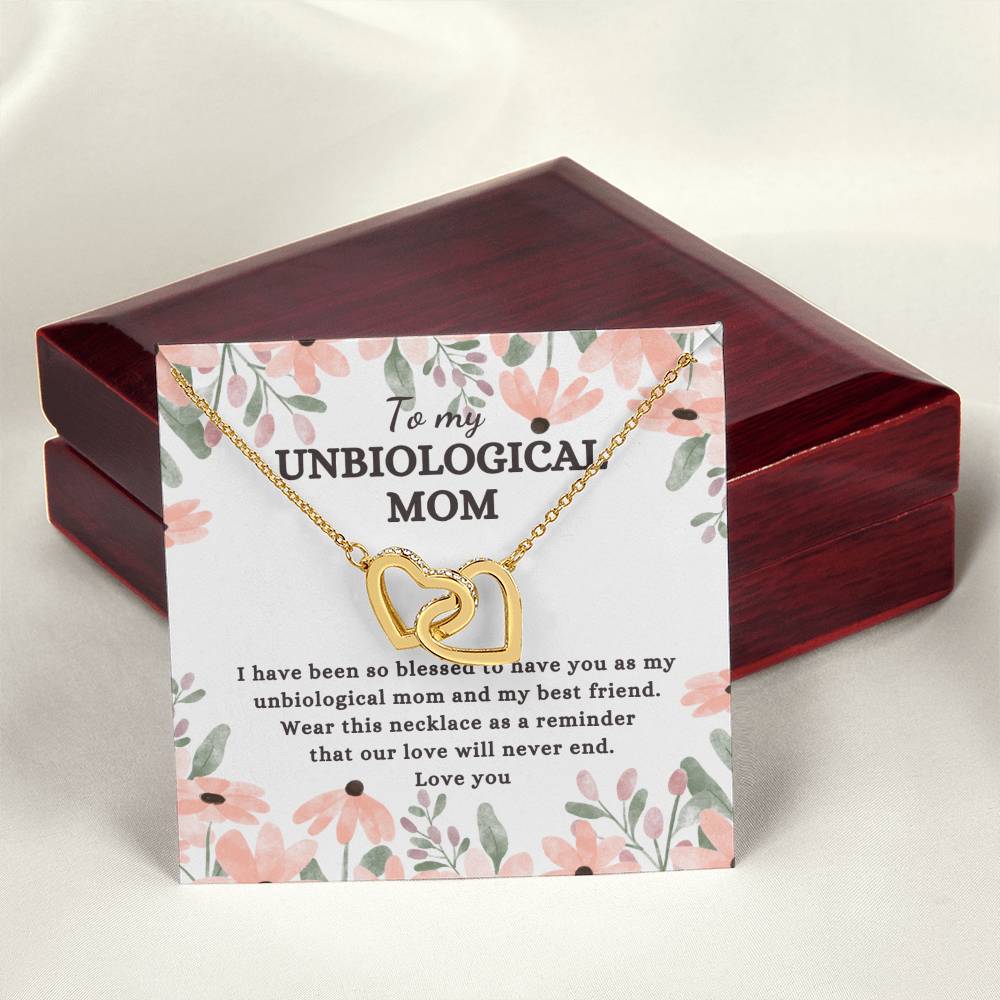 Gift For Unbiological Mom - Interlocking Heart Necklace Interlocking Hearts Necklace
