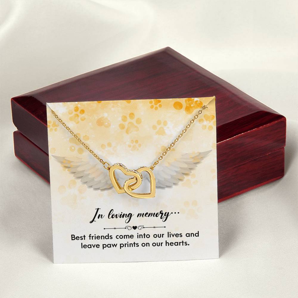 Heart Necklace In Loving Memory Sympathy Gift Pet Loss Dog Memorial Gift Cat Loss Memorial Gifts For Pets Necklace Remembrance Gift Interlocking Hearts Necklace