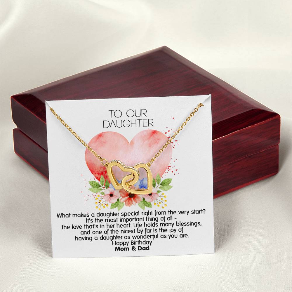 Unique Gift For Your Daughter'S Birthday - Interlocked Heart Necklace Interlocking Hearts Necklace