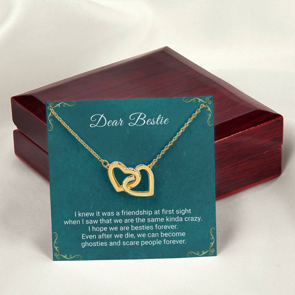 Dear Bestie - I Hope We'Re Besties Forever - Necklace Interlocking Hearts Necklace