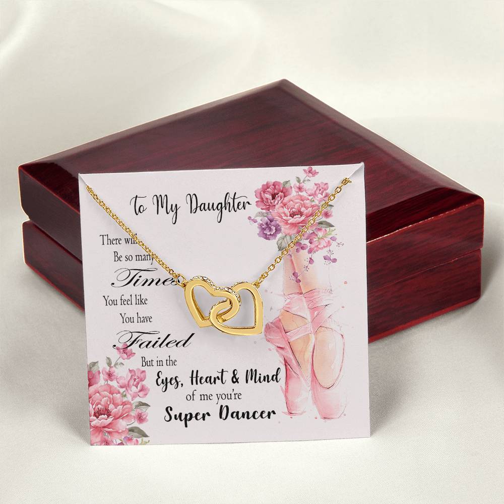 Ballet Daughter Gift From Mom Necklace For Daughter Gift For Dancer From Mom Interlocking Hearts Necklace
