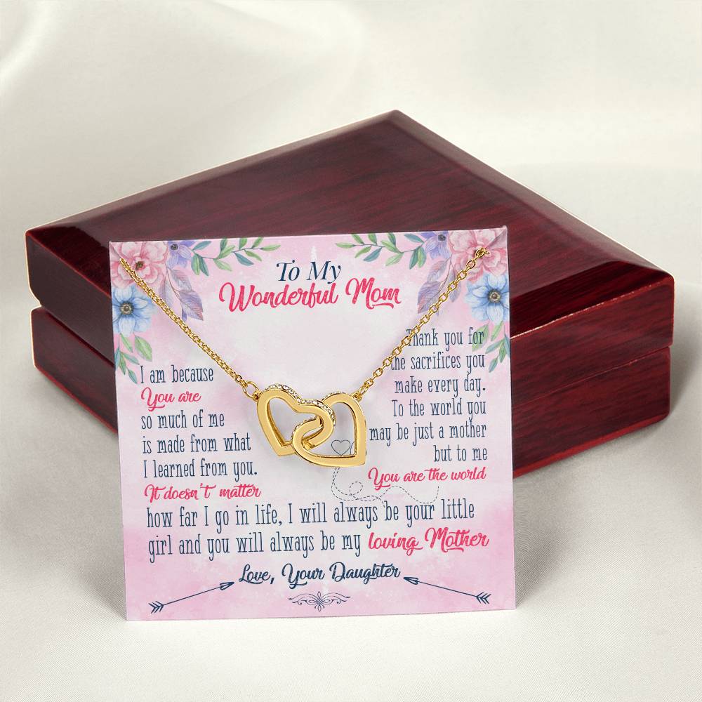 Best Gift For My Wonderful Mom Interlocking Hearts Necklace