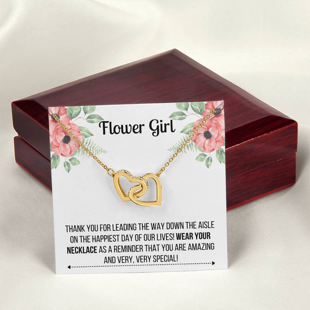 Flower Girl Necklace - Bridesmaid Necklace Interlocking Hearts Necklace