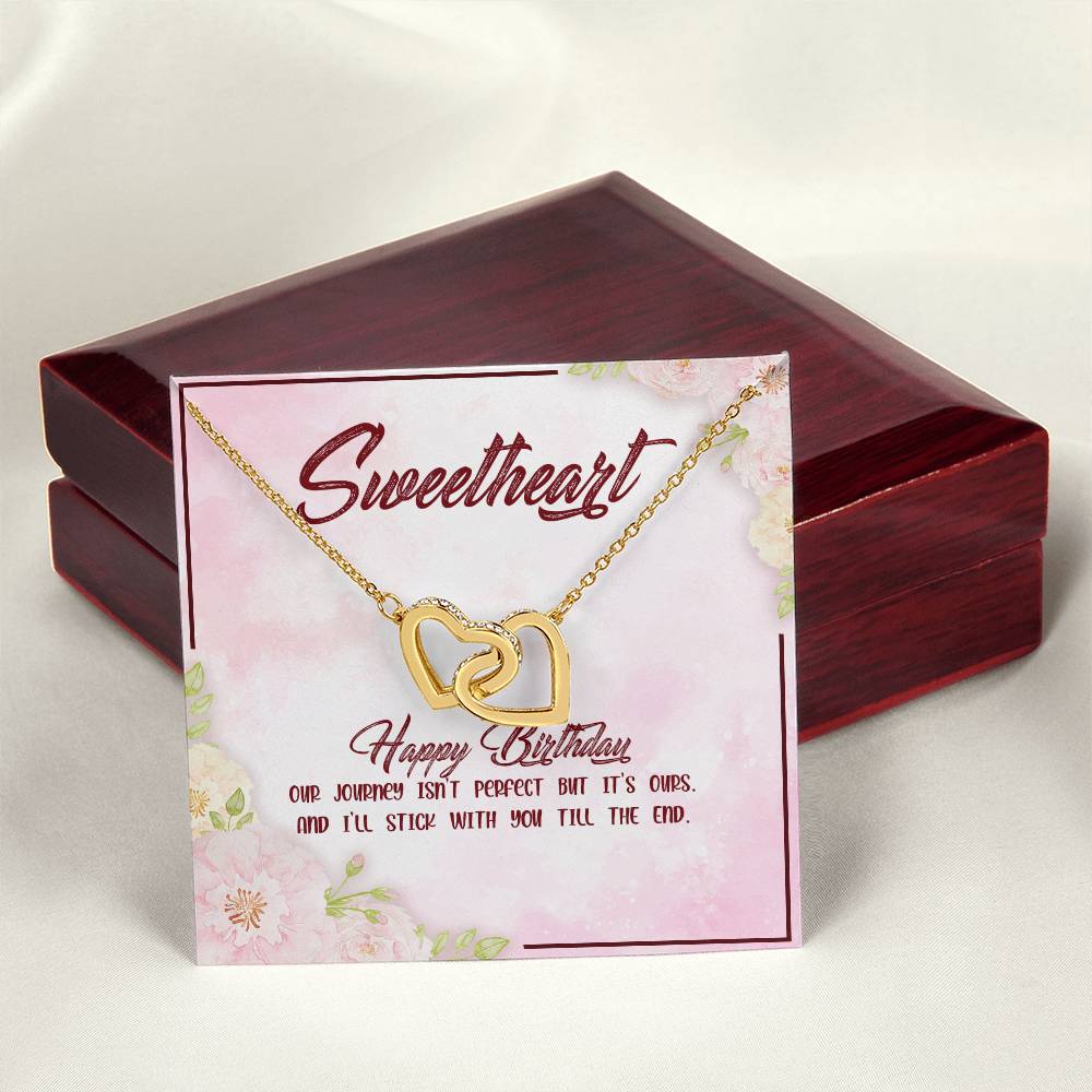 Happy Birthday Sweetheart- Interlocking Hearts Necklace