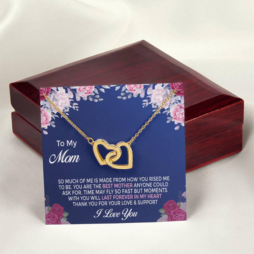 Mom Daughter Gift Mother'S Day Interlocking Hearts Necklace