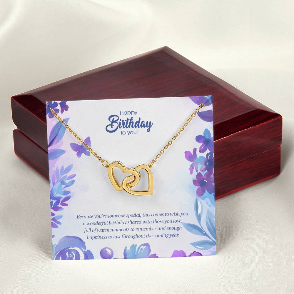 Birthday Edition Wonderful Birthday With Full Of Love! - Interlocking Hearts Necklace