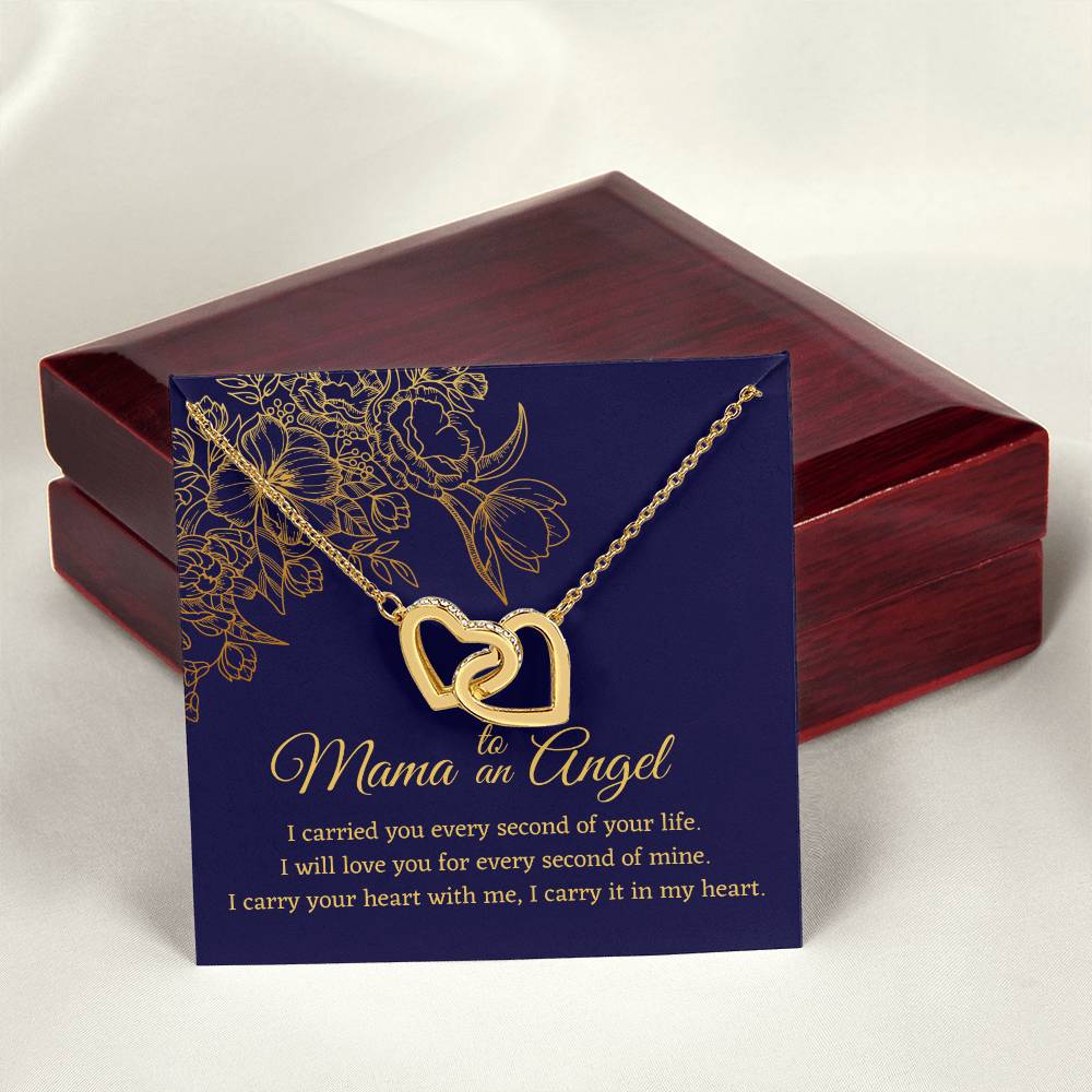 Mama To An Angel - Interlocking Hearts - Miscarriage Gift Necklace Angel Baby Miscarriage Keepsake Pregnancy Loss Bereavement Gift Stillborn Interlocking Hearts Necklace