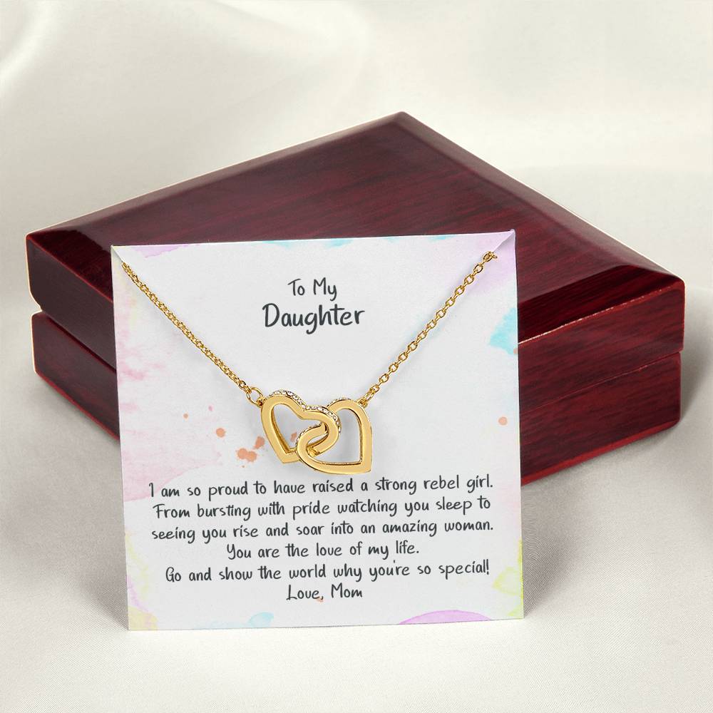 Daughter My Rebel Girl - Hearts Necklace Interlocking Hearts Necklace