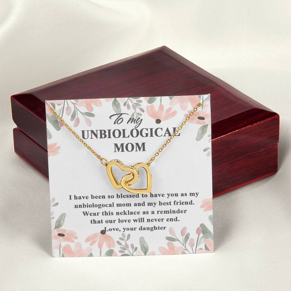 Gift For Unbiological Mom - Interlocking Heart Necklace Interlocking Hearts Necklace