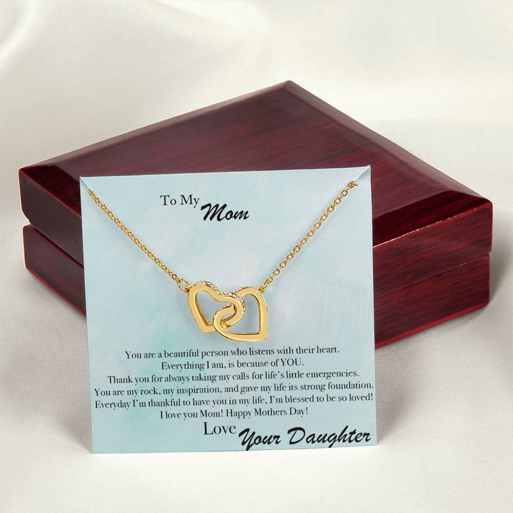 Mother'S Day Listen With Your Heart - Interlocking Hearts Necklace