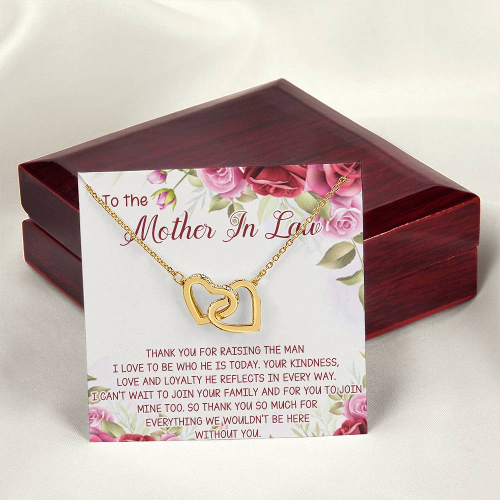 Mother In Law Necklace Gift Mother Of The Groom Jewelry Box Gift Mother In Law Wedding Gift Mother In Law Interlocking Hearts Necklace