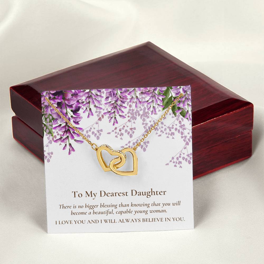 Interlocking Hearts Dearest Daughter Pendant Necklace Interlocking Hearts Necklace