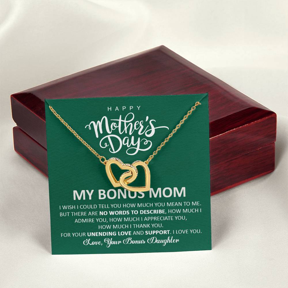 Happy Mother'S Day My Bonus Mom - Interlocking Heart Necklace Interlocking Hearts Necklace