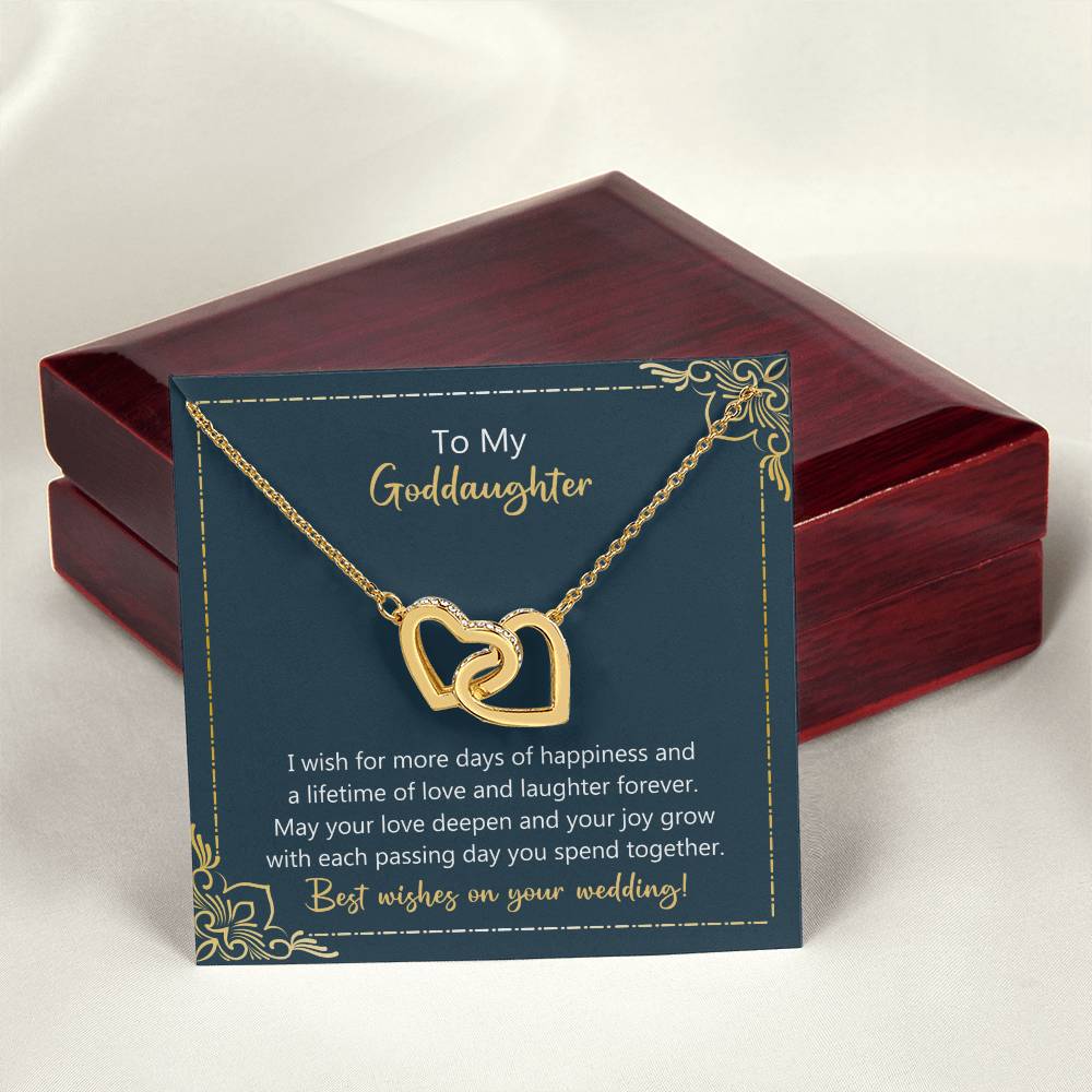 To My Goddaughter May Your Love Deepen Necklace Interlocking Hearts Necklace
