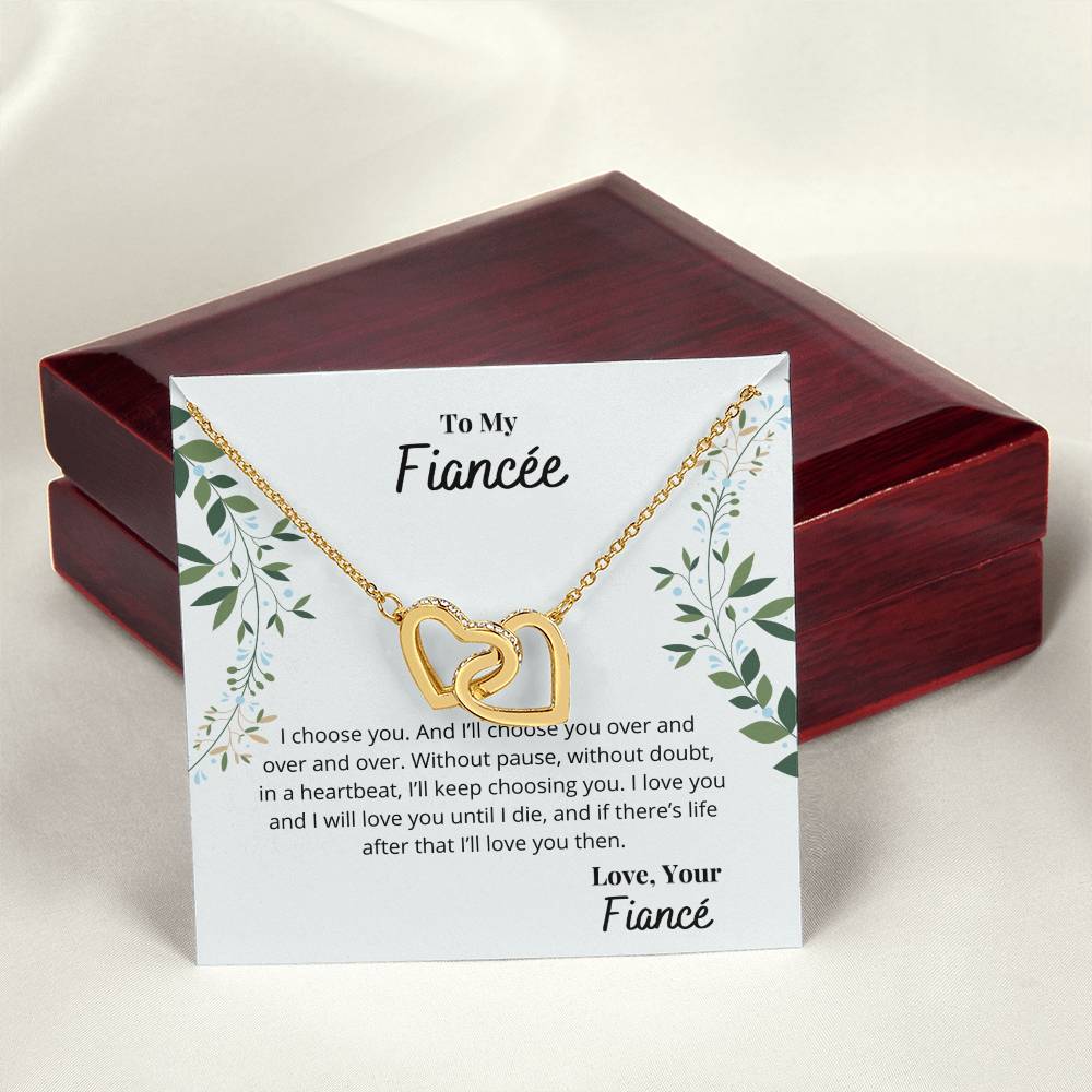 To My Fiancée - I'Ll Always Love You Necklace Interlocking Hearts Necklace