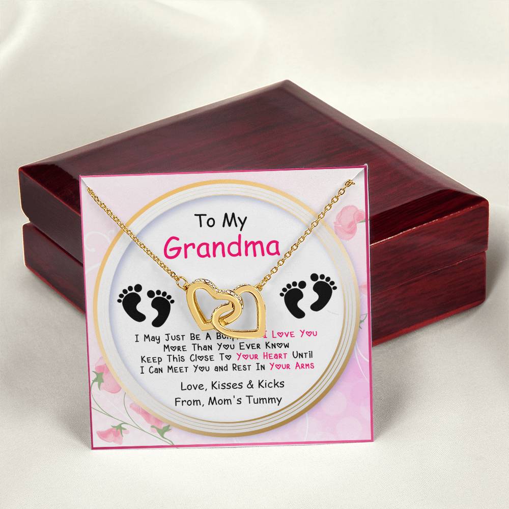 New Grandma Gift Interlocking Hearts Necklace
