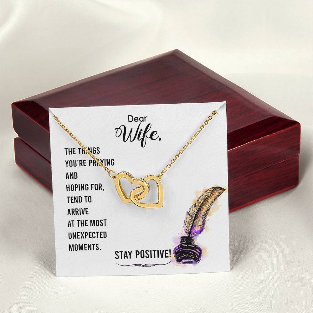 To My Wife Interlocking Hearts Necklace