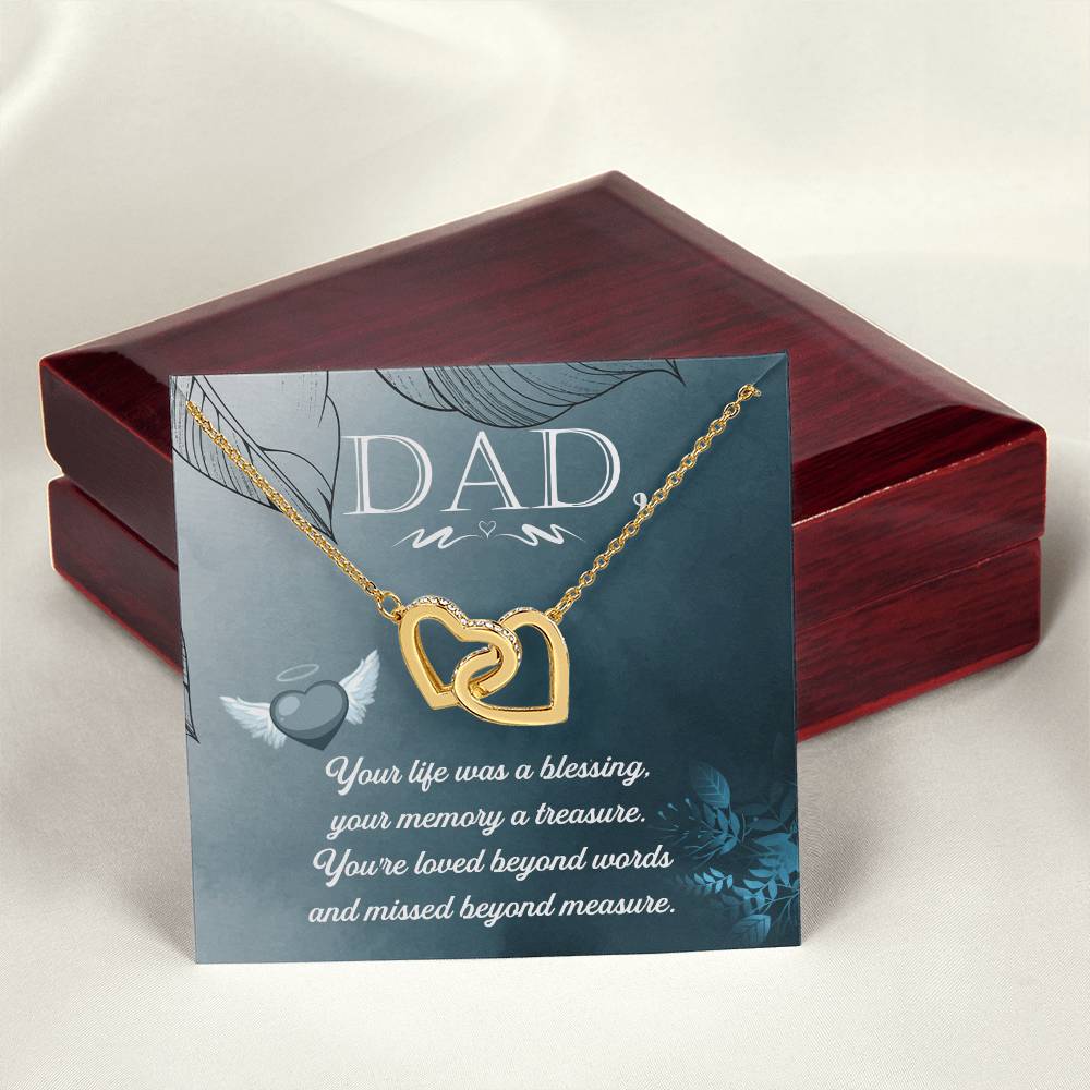 Dad - Your Life Was A Blessing - Necklace Interlocking Hearts Necklace