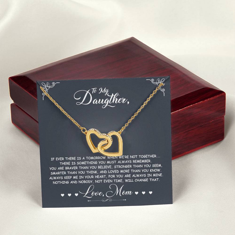 If Ever There Is A Tomorrow - Love Mom - Double Hearts Interlocking Hearts Necklace