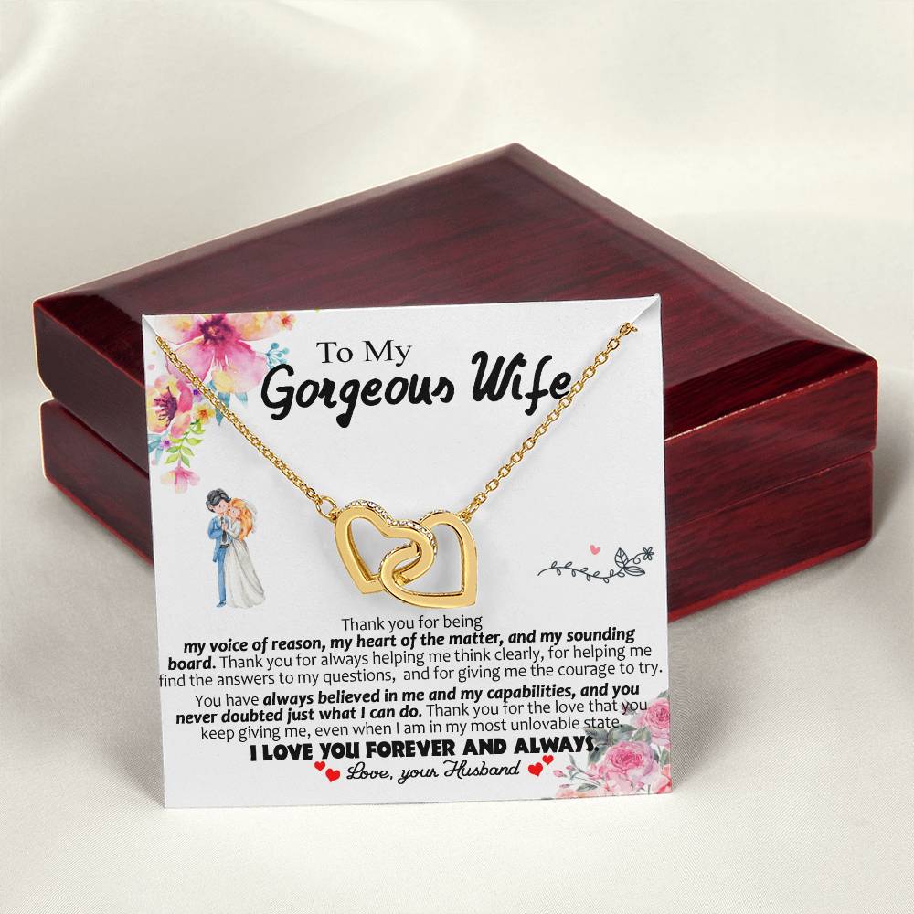 Special Valentine'S Gift For Wife Necklace Interlocking Hearts Necklace