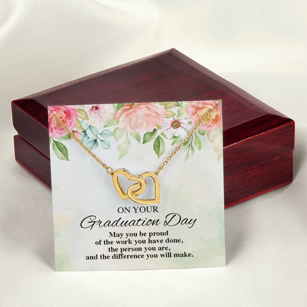 On Your Graduation Necklace Interlocking Hearts Necklace