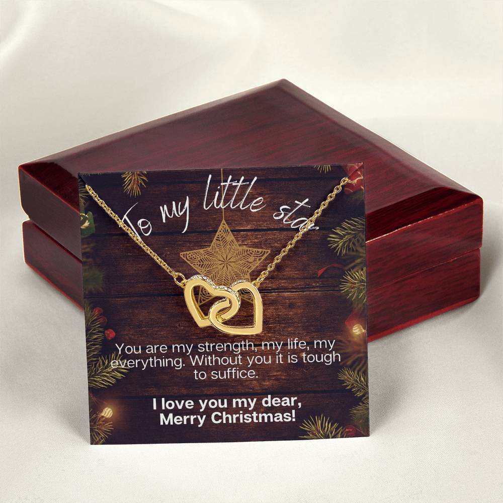 To My Little Star ⭐ - Perfect Christmas Gift 🎅🤶 Interlocking Hearts Necklace