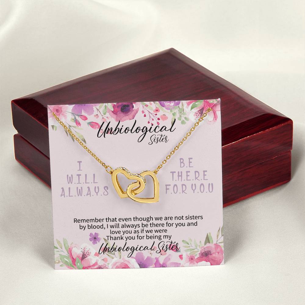 Unbiological Sister Necklace Unbiological Sister Gifts Unbiological Sister Gifts Thank You For Being My Unbiological Sister To My Unbiological Sister Gift Interlocking Hearts Necklace