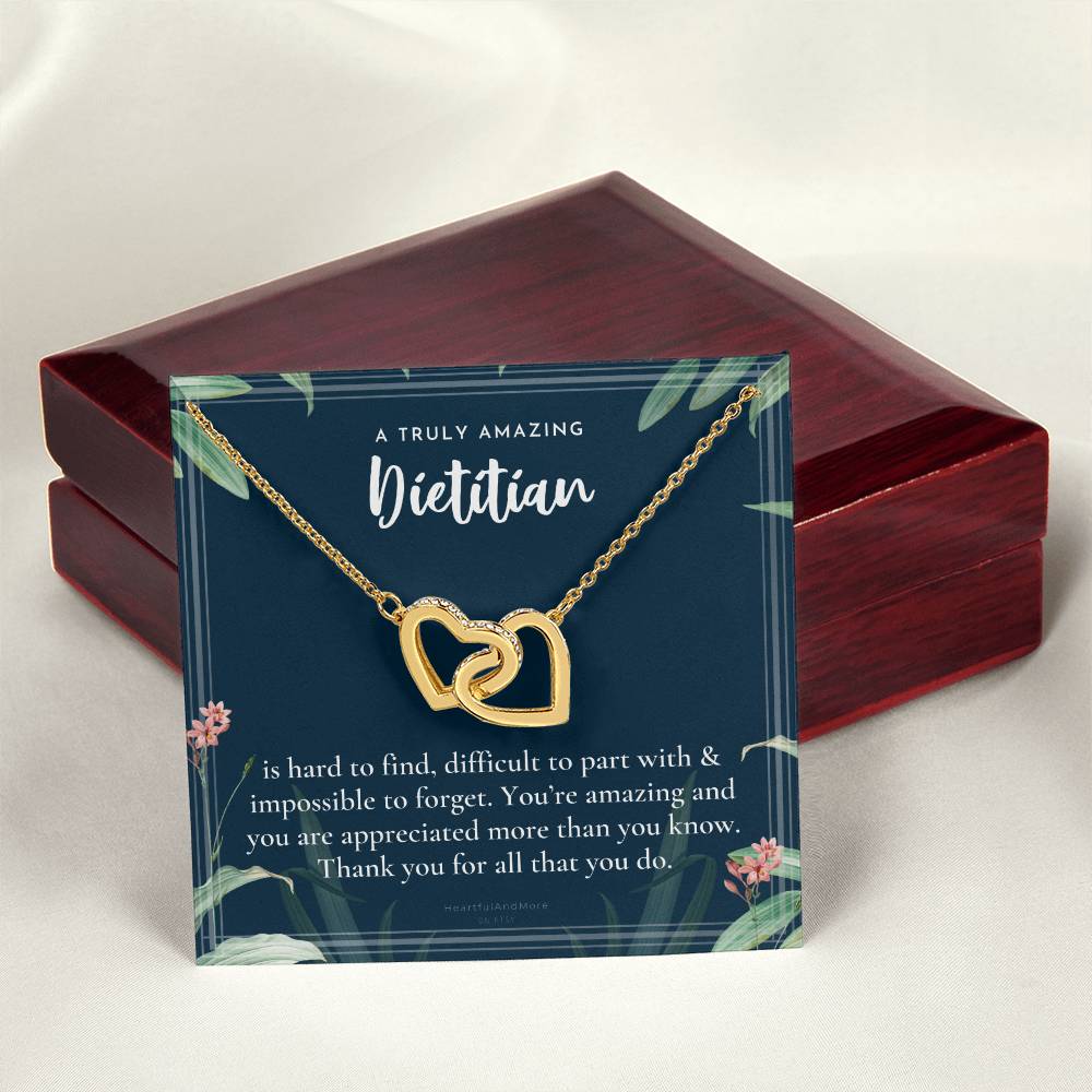 Gift For Dietitian Dietitian Appreciation Gift A Truly Amazing Dietitian Gift Interlocking Hearts Necklace