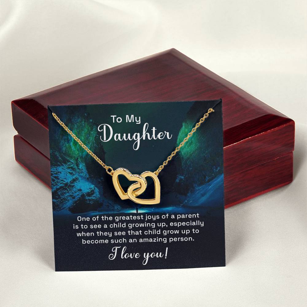 Gift For Bonus Daughter Personalized Gift Necklace For Bonus Daughter Heart Necklace For Stepdaughter Adopted Daughter Foster Daughter Interlocking Hearts Necklace