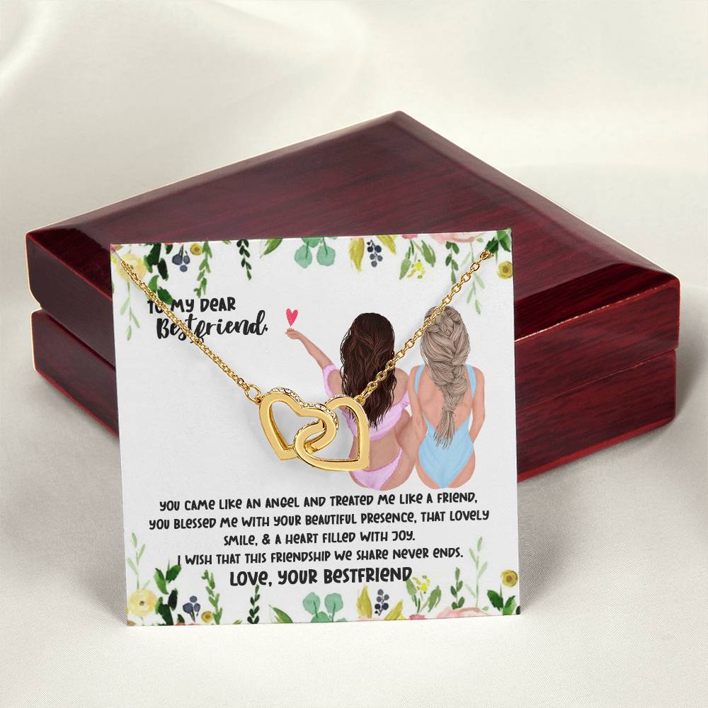 To My Bestfriend Interlocking Necklace Interlocking Hearts Necklace